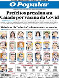 Capa do jornal O Popular 09/12/2020