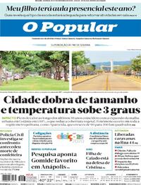 Capa do jornal O Popular 10/10/2020