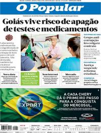 Capa do jornal O Popular 11/06/2020