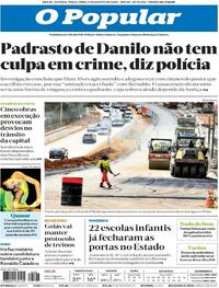 Capa do jornal O Popular 11/08/2020
