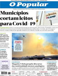 Capa do jornal O Popular 11/09/2020