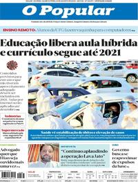 Capa do jornal O Popular 12/08/2020