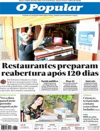 Capa do jornal O Popular 13/07/2020