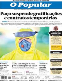 Capa do jornal O Popular 14/04/2020