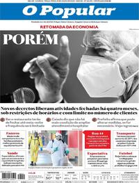 Capa do jornal O Popular 14/07/2020
