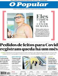 Capa do jornal O Popular 14/10/2020