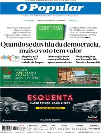 Capa do jornal O Popular 14/11/2020