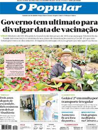 Capa do jornal O Popular 14/12/2020