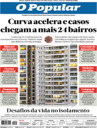 Capa do jornal O Popular 15/04/2020
