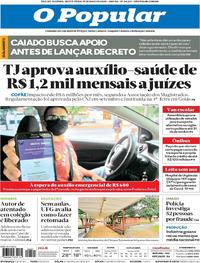 Capa do jornal O Popular 15/05/2020