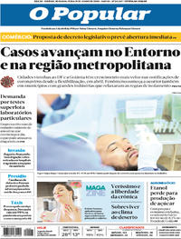 Capa do jornal O Popular 15/06/2020