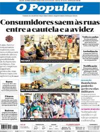 Capa do jornal O Popular 15/07/2020