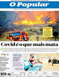 Capa do jornal O Popular 15/09/2020