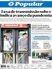 Capa do jornal O Popular 15/12/2020
