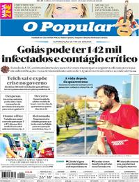 Capa do jornal O Popular 16/05/2020