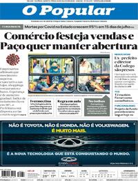 Capa do jornal O Popular 16/07/2020