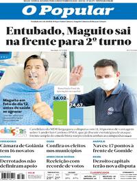 Capa do jornal O Popular 16/11/2020