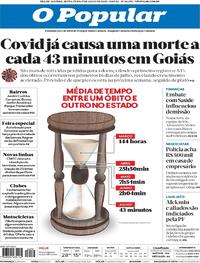 Capa do jornal O Popular 17/07/2020