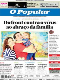 Capa do jornal O Popular 18/04/2020