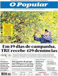 Capa do jornal O Popular 19/10/2020