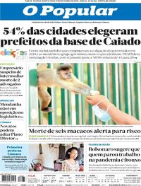 Capa do jornal O Popular 19/11/2020