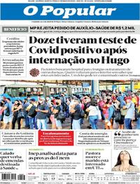 Capa do jornal O Popular 21/05/2020
