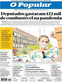 Capa do jornal O Popular 21/09/2020