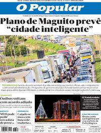 Capa do jornal O Popular 21/12/2020