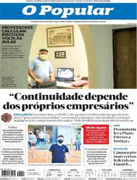 Capa do jornal O Popular 22/07/2020