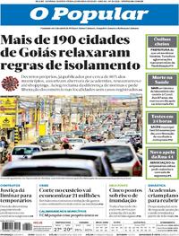 Capa do jornal O Popular 23/04/2020