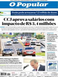Capa do jornal O Popular 23/12/2020