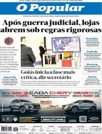 Capa do jornal O Popular 24/06/2020
