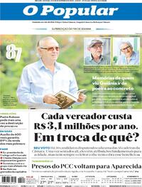Capa do jornal O Popular 24/10/2020