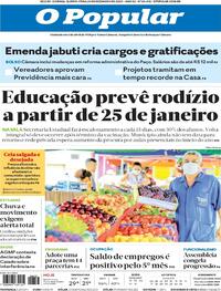 Capa do jornal O Popular 24/12/2020