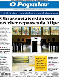 Capa do jornal O Popular 25/08/2020