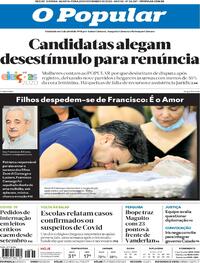Capa do jornal O Popular 25/11/2020