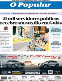 Capa do jornal O Popular 26/06/2020