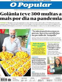 Capa do jornal O Popular 26/10/2020
