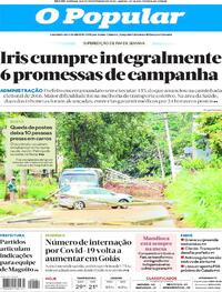 Capa do jornal O Popular 26/12/2020