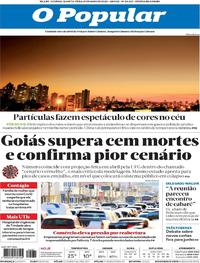 Capa do jornal O Popular 27/05/2020