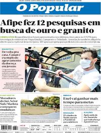 Capa do jornal O Popular 27/08/2020