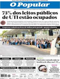 Capa do jornal O Popular 28/04/2020