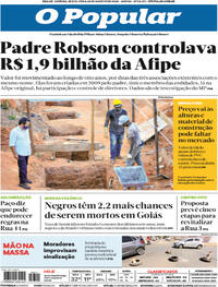 Capa do jornal O Popular 28/08/2020