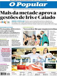 Capa do jornal O Popular 28/09/2020