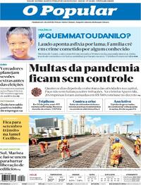 Capa do jornal O Popular 29/07/2020