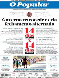 Capa do jornal O Popular 30/06/2020