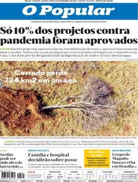 Capa do jornal O Popular 30/12/2020