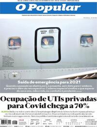 Capa do jornal O Popular 31/12/2020