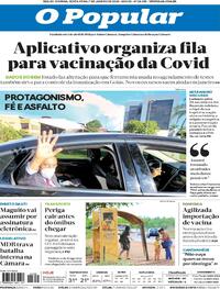 Capa do jornal O Popular 01/01/2021