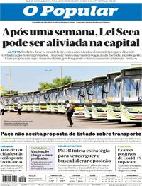 Capa do jornal O Popular 03/02/2021